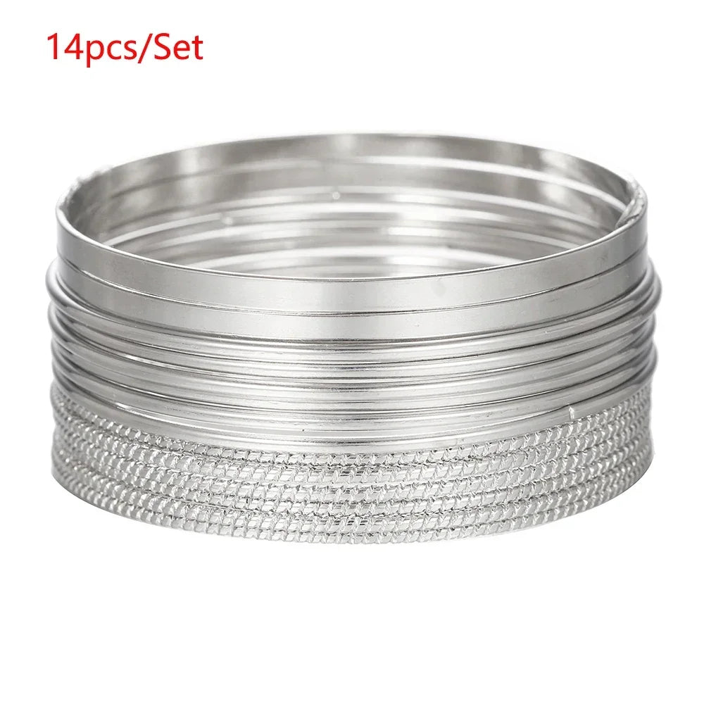 New Fashion Boho Punk 10Pcs/Sets Cuff Bracelets & Bangles For Women Love Pulseiras Bangle Set Feminina Jewelry Charm Gifts