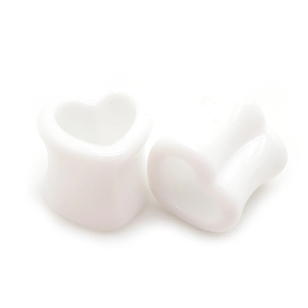 2pcs Ear Tunnel Plug White Black Clear Acrylic Double Flare Ear Gauges Saddle Expander Stretcher Body Jewelry