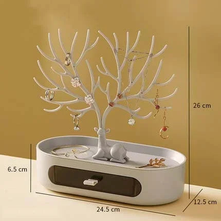 Jewelry Rack Antlers Earrings Necklaces Rings Display Bracelet Deer Jewelry Organizer Cases Stand Tray Tree Gifts For Women