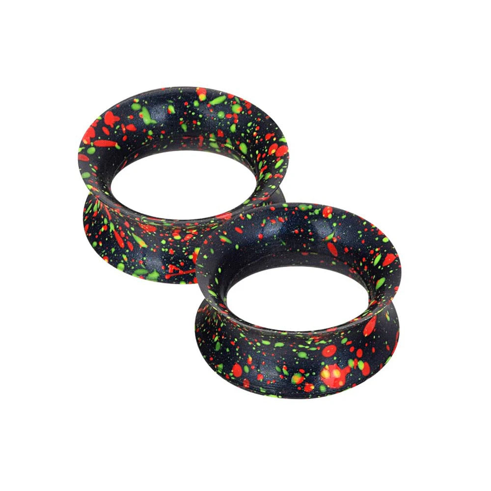 1 Pair Soft Silicone Flexible Flesh Tunnels Ear Skin Gauges Stretchers Expander Double Flared Hollow Body Piercing Jewelry Set