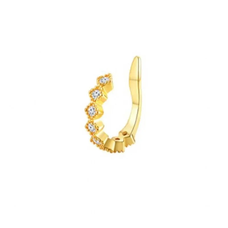1Pc Hot Sale Cute Metal Leaf Earcuff Clips On Earring for Women Girls, No Fake Piercing Cartilage Earrings Ear Ring Without Hole