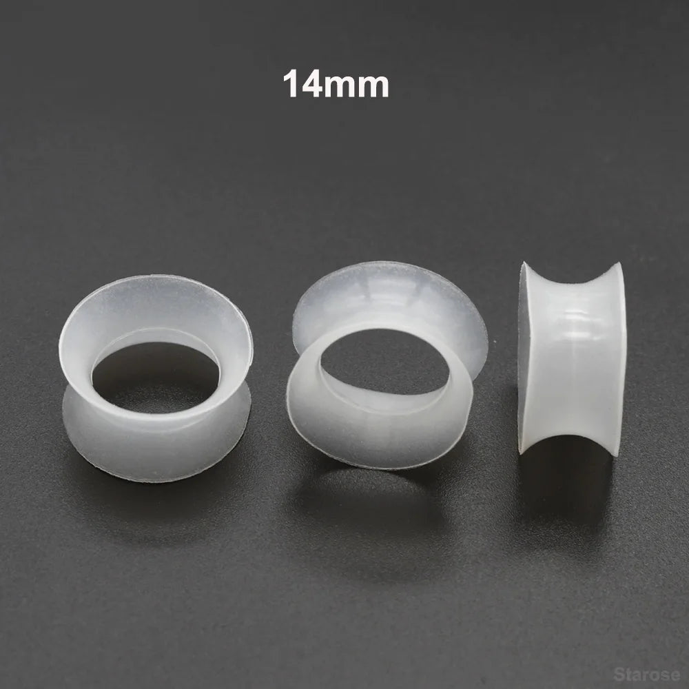 Starose 3Pcs Glow-In-The-Dark 3mm~24mm Soft and Clear Silicone Ear Plugs and Tunnels for Men Women Luminous Ear Skins Stretcher