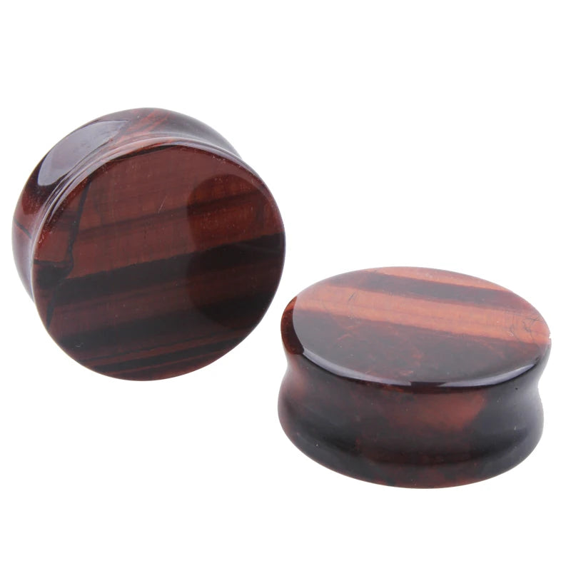 2pcs Stone Flesh Ear Plugs Tunnels Double Flare Ear Piercings Earrings Gauges Women Men Helix Lobe Labret Stretcher Body Jewelry