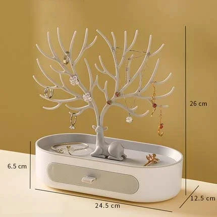 Jewelry Rack Antlers Earrings Necklaces Rings Display Bracelet Deer Jewelry Organizer Cases Stand Tray Tree Gifts For Women