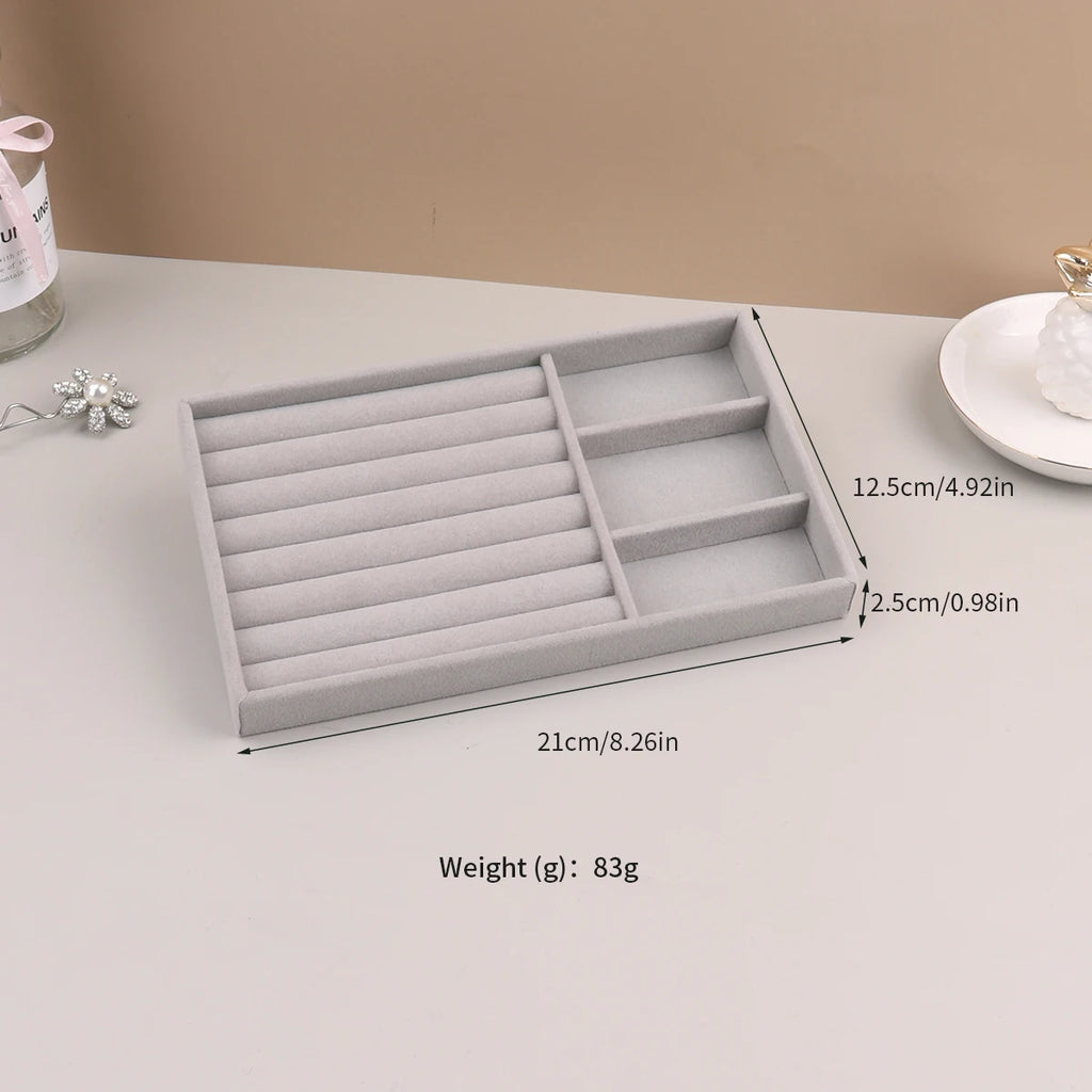Velvet Jewelry Display Stackable Exquisite Jewellery Holder Portable Ring Earrings Necklace Organizer Box organizator de boys