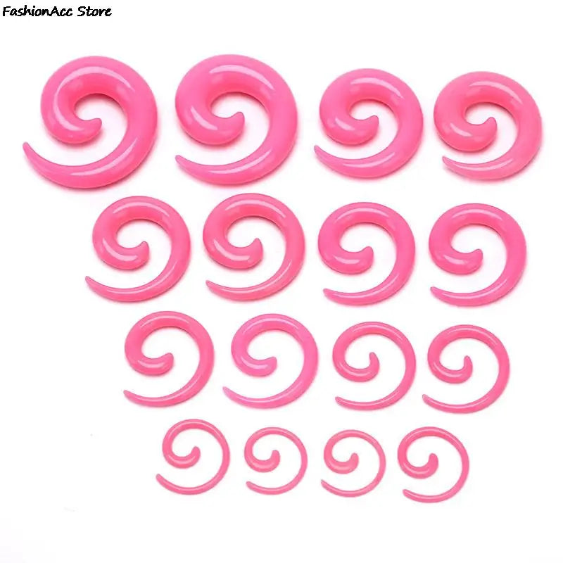 16Pcs/Set Fashion Snail Spiral Taper Flesh Tunnel Ear Stretcher Expander Stretching Plug