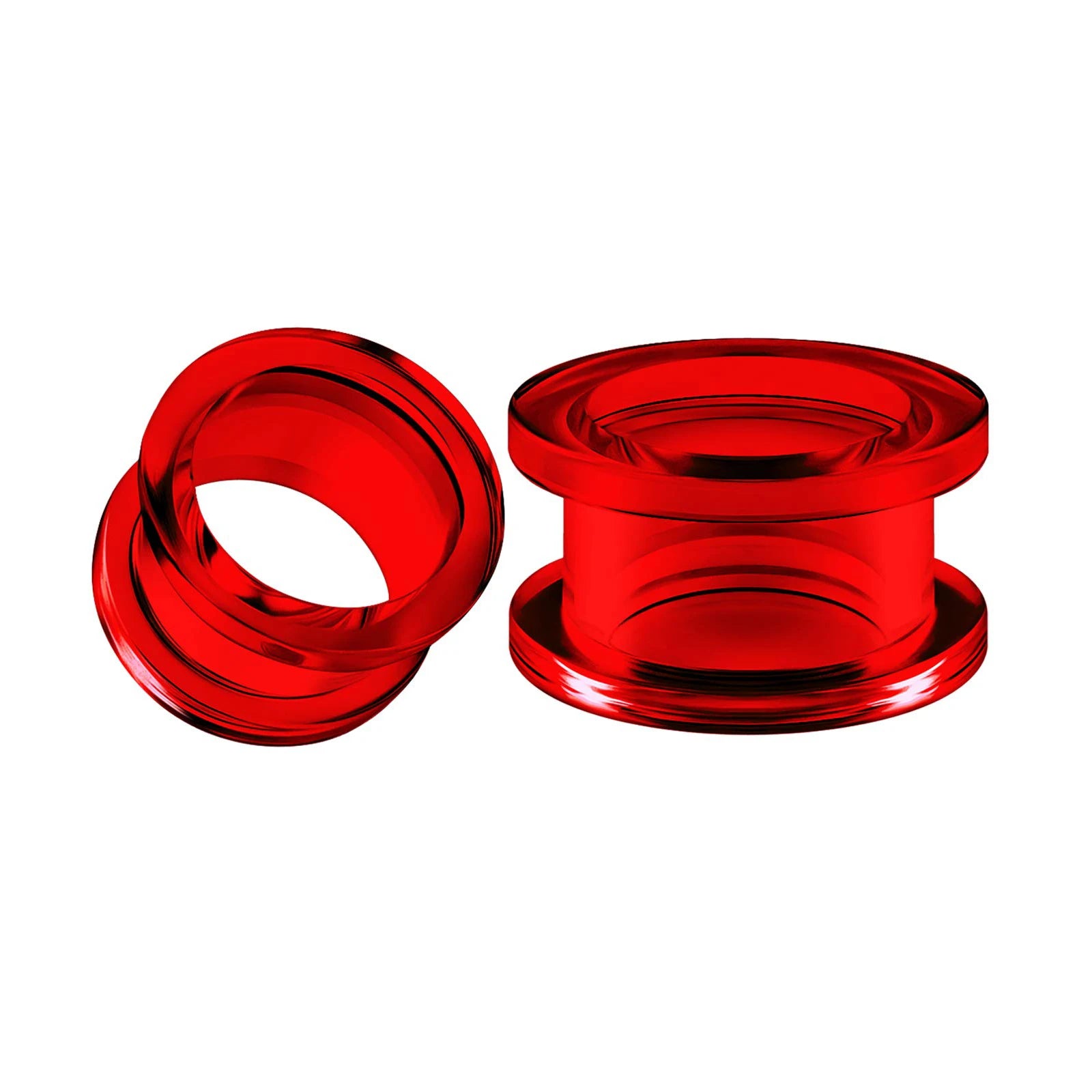 1 Pair Red Silicone Double Flared Saddle Piercing Jewelry Stretcher Ear Plugs Earring Lobe Acrylic External Flesh Tunnel 3-20mm