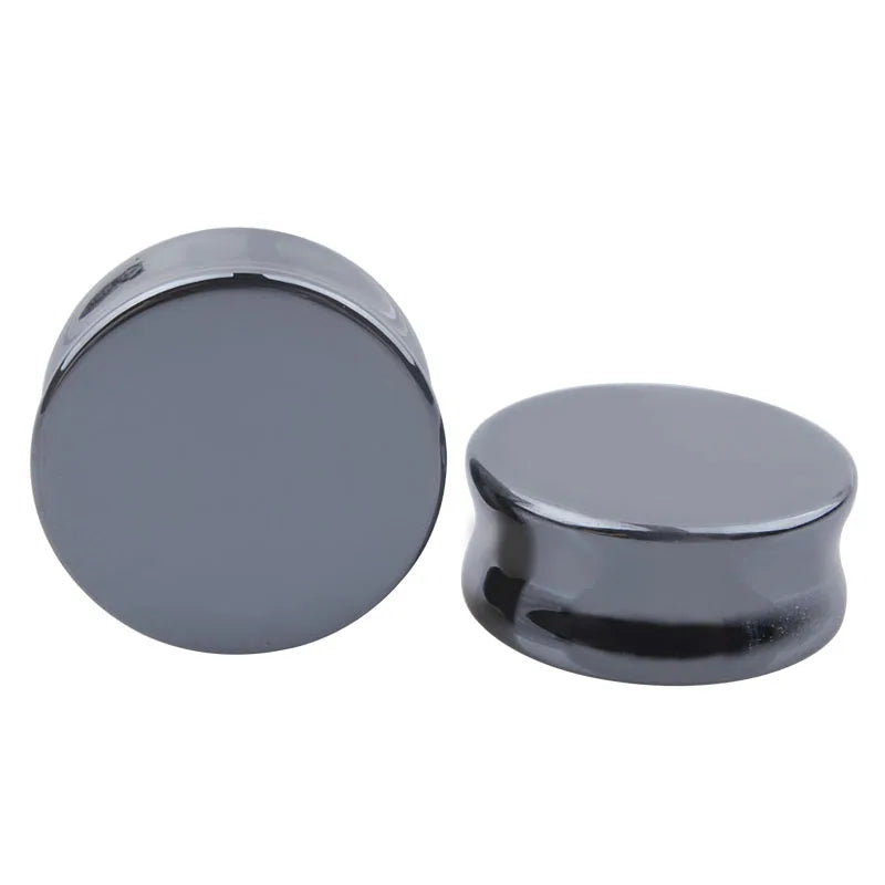 2pcs Stone Flesh Ear Plugs Tunnels Double Flare Ear Piercings Earrings Gauges Women Men Helix Lobe Labret Stretcher Body Jewelry