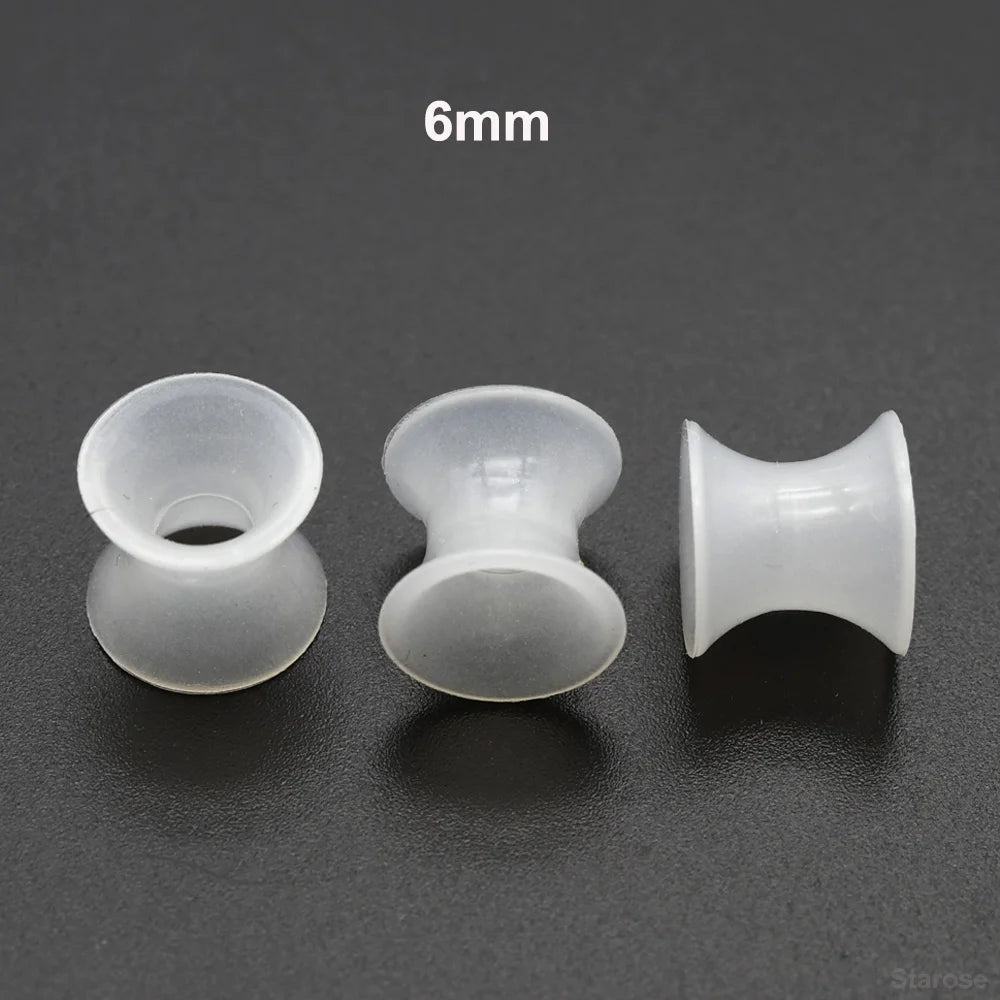 Starose 3Pcs Glow-In-The-Dark 3mm~24mm Soft and Clear Silicone Ear Plugs and Tunnels for Men Women Luminous Ear Skins Stretcher