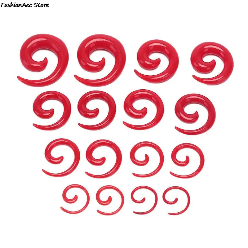 16Pcs/Set Fashion Snail Spiral Taper Flesh Tunnel Ear Stretcher Expander Stretching Plug