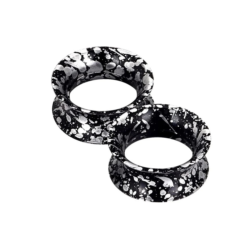 1 Pair Soft Silicone Flexible Flesh Tunnels Ear Skin Gauges Stretchers Expander Double Flared Hollow Body Piercing Jewelry Set