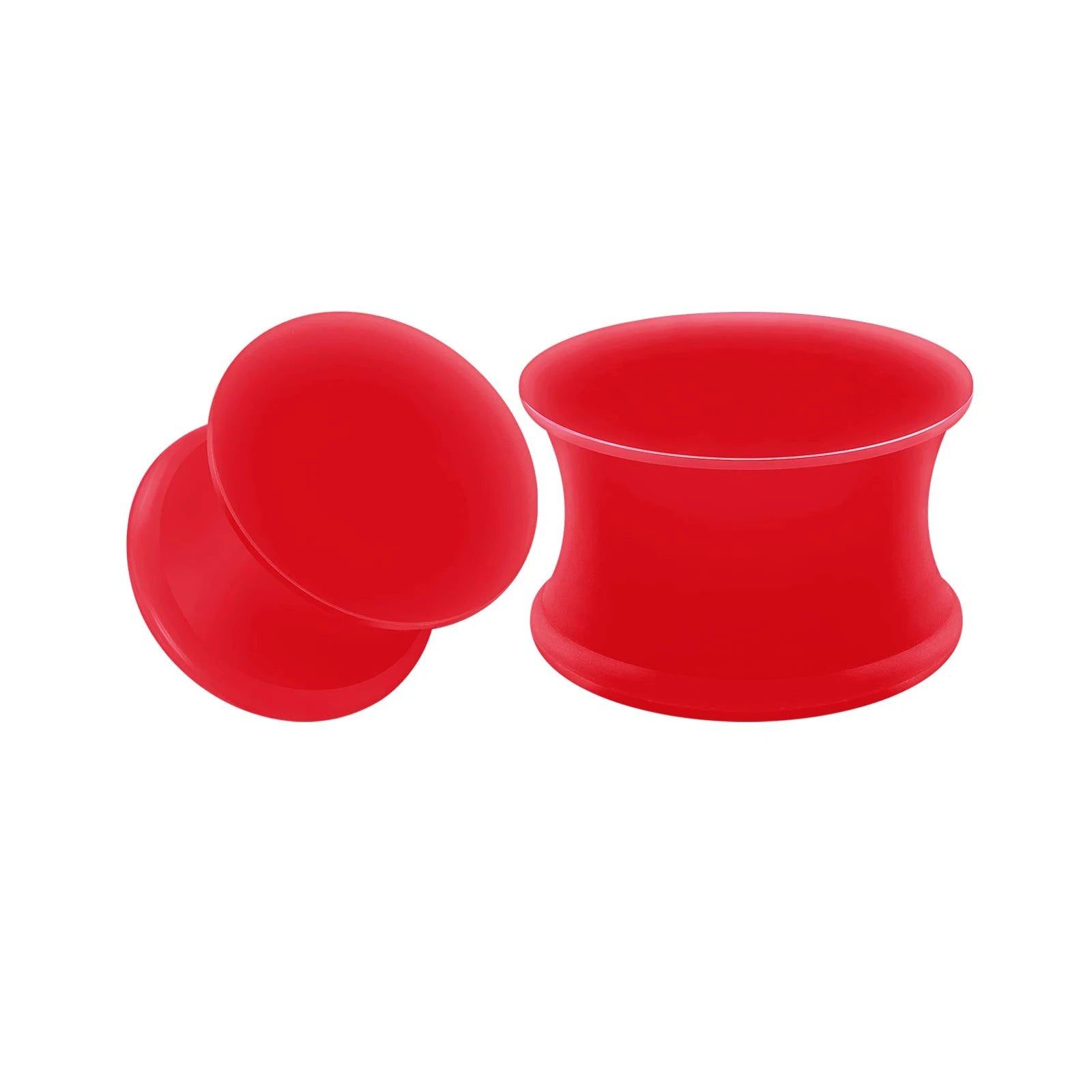 1 Pair Red Silicone Double Flared Saddle Piercing Jewelry Stretcher Ear Plugs Earring Lobe Acrylic External Flesh Tunnel 3-20mm