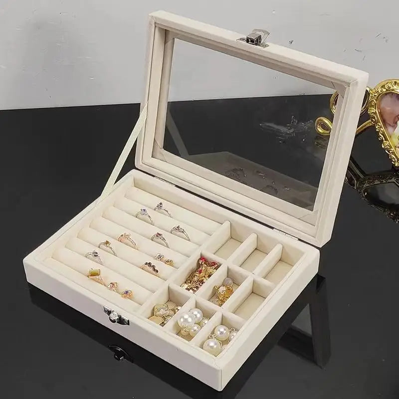 Jewelry Storage Box Earring Ring Necklace Organizers Storage Transparent Jewlery Holder Display Box for Jewelry  Classification
