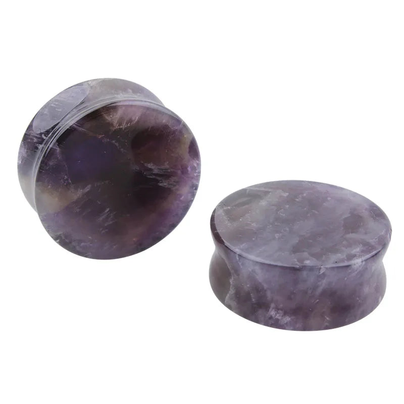 2pcs Stone Flesh Ear Plugs Tunnels Double Flare Ear Piercings Earrings Gauges Women Men Helix Lobe Labret Stretcher Body Jewelry