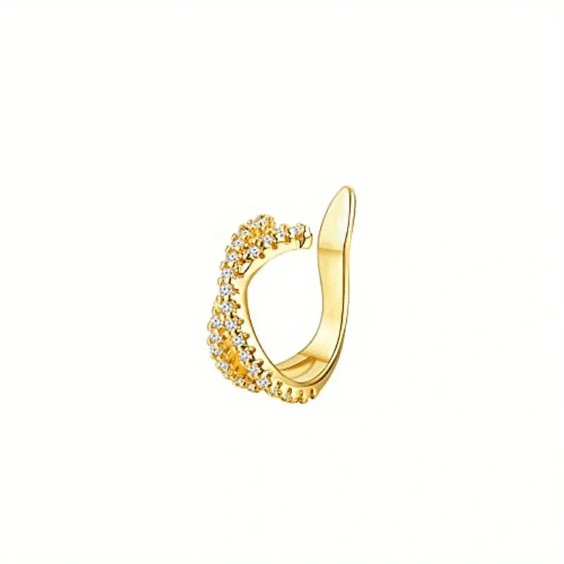 1Pc Hot Sale Cute Metal Leaf Earcuff Clips On Earring for Women Girls, No Fake Piercing Cartilage Earrings Ear Ring Without Hole
