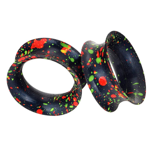1 Pair Soft Silicone Flexible Flesh Tunnels Ear Skin Gauges Stretchers Expander Double Flared Hollow Body Piercing Jewelry Set