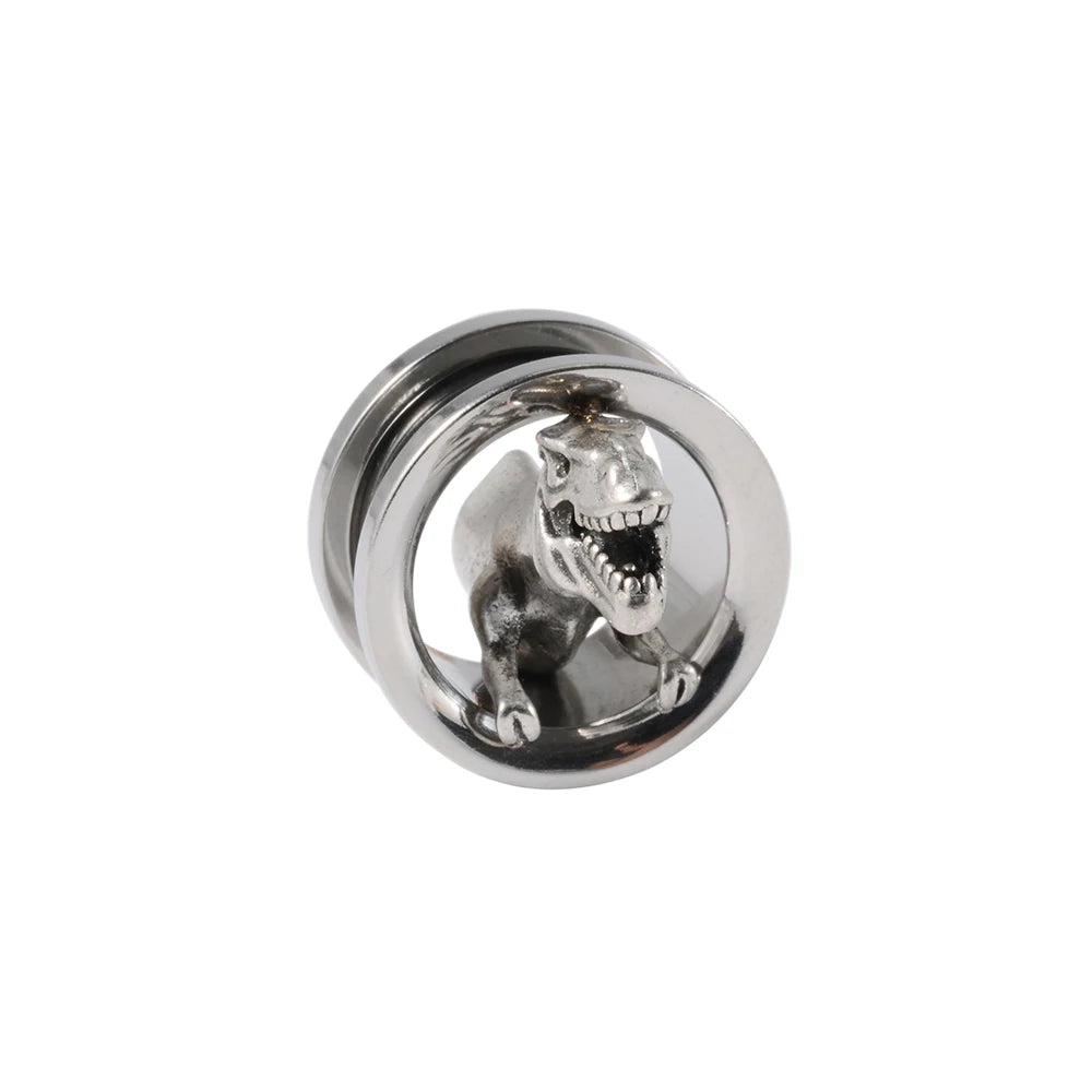 1PC Punk Stainless Steel Skeleton Ear Stretchers Tunnel External Thread Vintage Ear Gauge Plugs Expander Body Piercing Jewelry