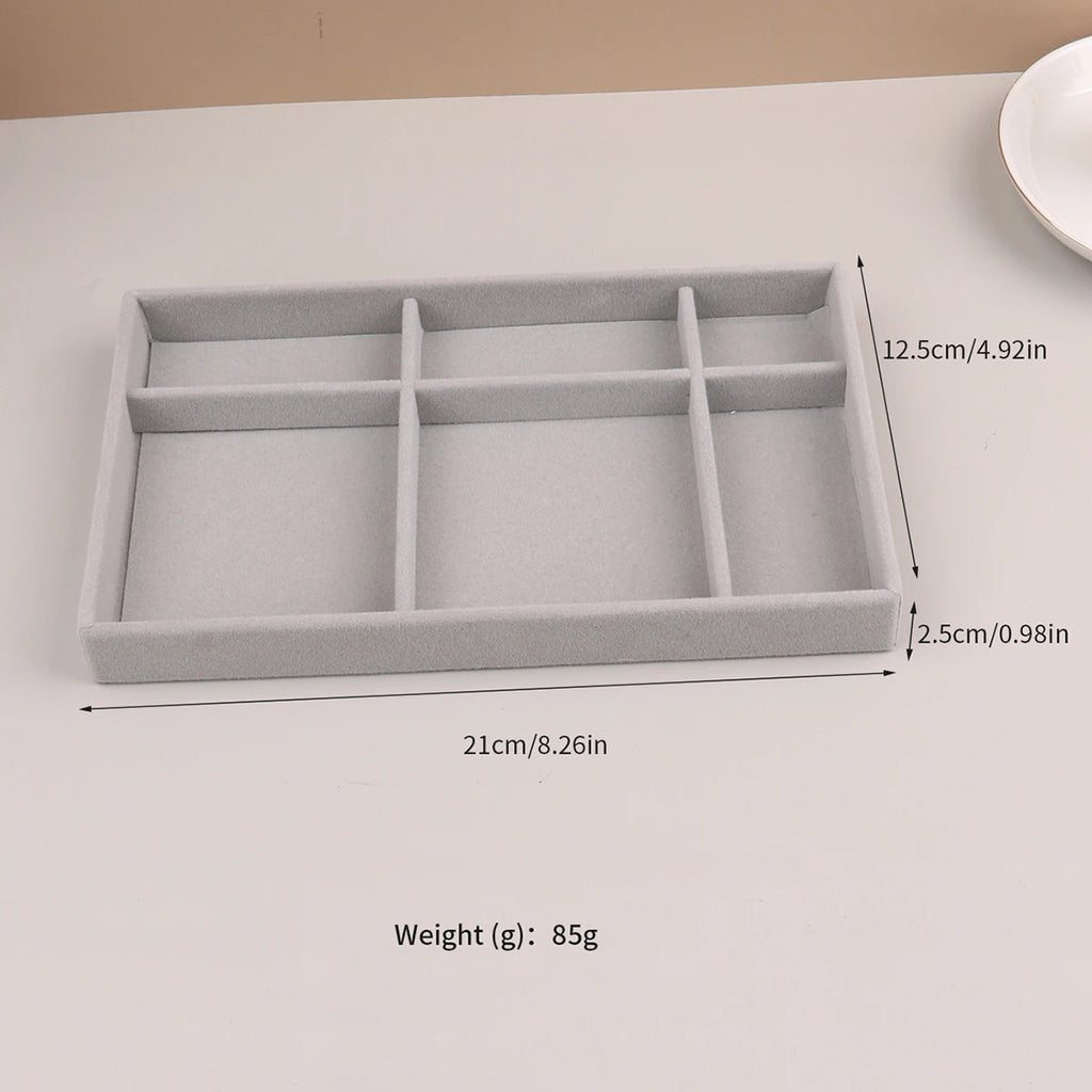 Velvet Jewelry Display Stackable Exquisite Jewellery Holder Portable Ring Earrings Necklace Organizer Box organizator de boys