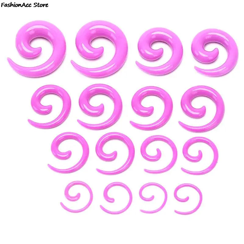 16Pcs/Set Fashion Snail Spiral Taper Flesh Tunnel Ear Stretcher Expander Stretching Plug