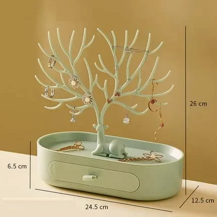Jewelry Rack Antlers Earrings Necklaces Rings Display Bracelet Deer Jewelry Organizer Cases Stand Tray Tree Gifts For Women