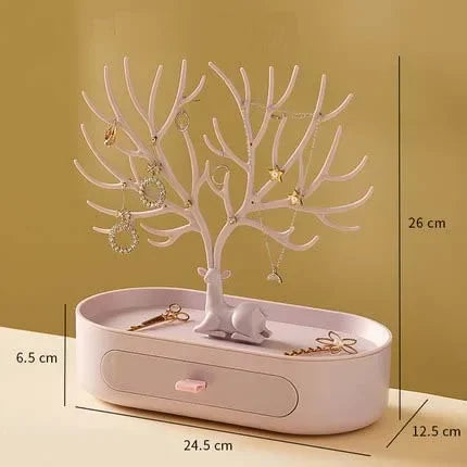 Jewelry Rack Antlers Earrings Necklaces Rings Display Bracelet Deer Jewelry Organizer Cases Stand Tray Tree Gifts For Women