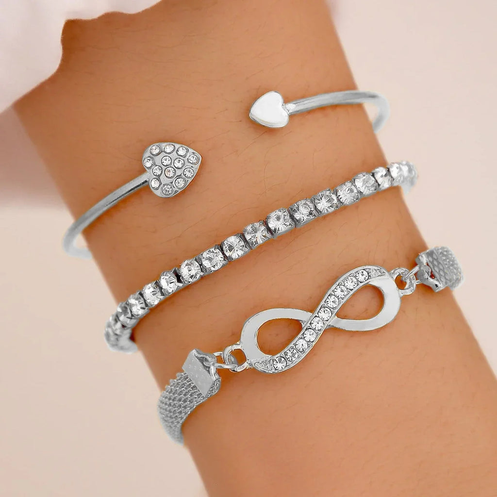 New Fashion Boho Punk 10Pcs/Sets Cuff Bracelets & Bangles For Women Love Pulseiras Bangle Set Feminina Jewelry Charm Gifts