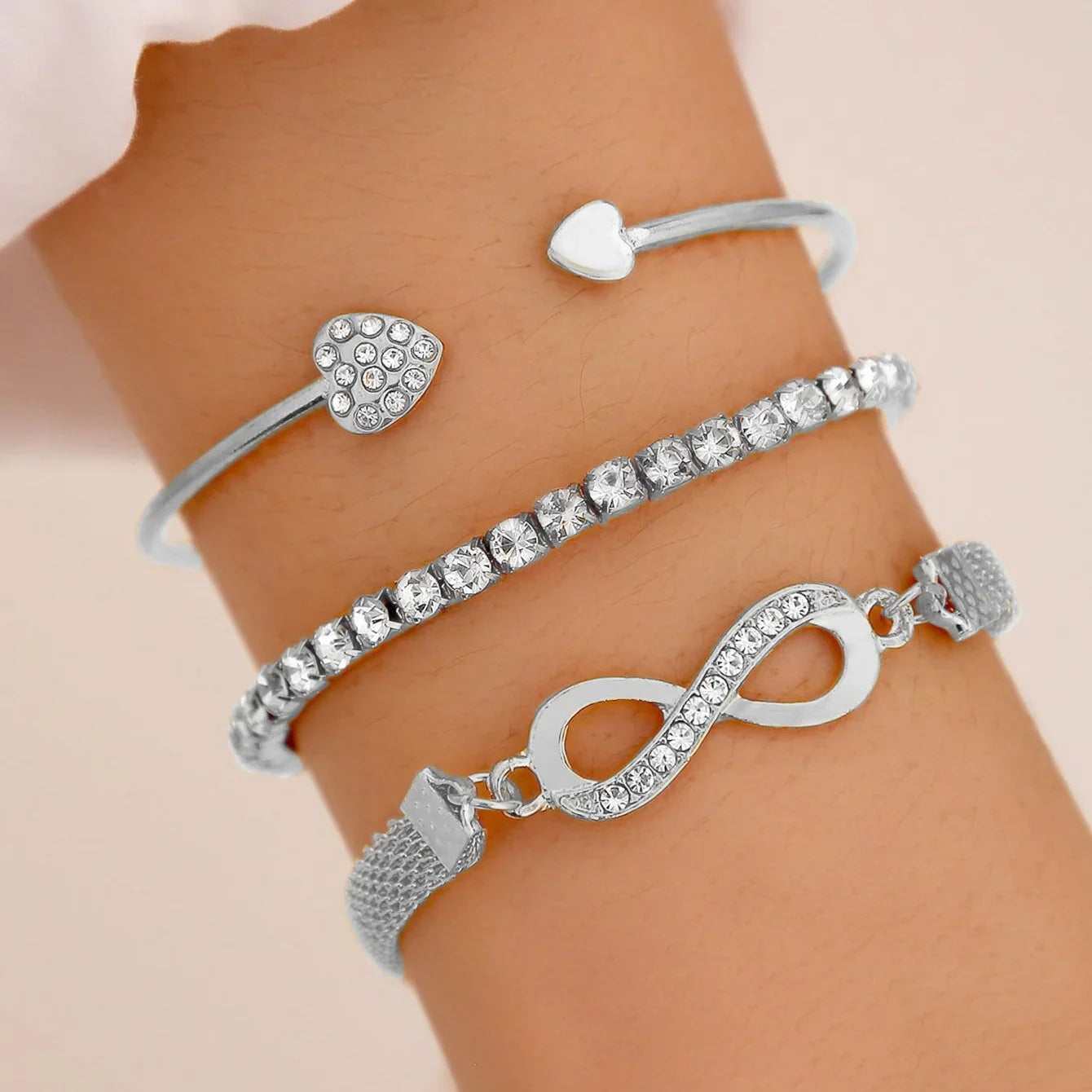 New Fashion Boho Punk 10Pcs/Sets Cuff Bracelets & Bangles For Women Love Pulseiras Bangle Set Feminina Jewelry Charm Gifts