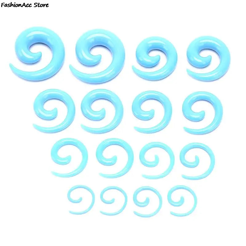 16Pcs/Set Fashion Snail Spiral Taper Flesh Tunnel Ear Stretcher Expander Stretching Plug