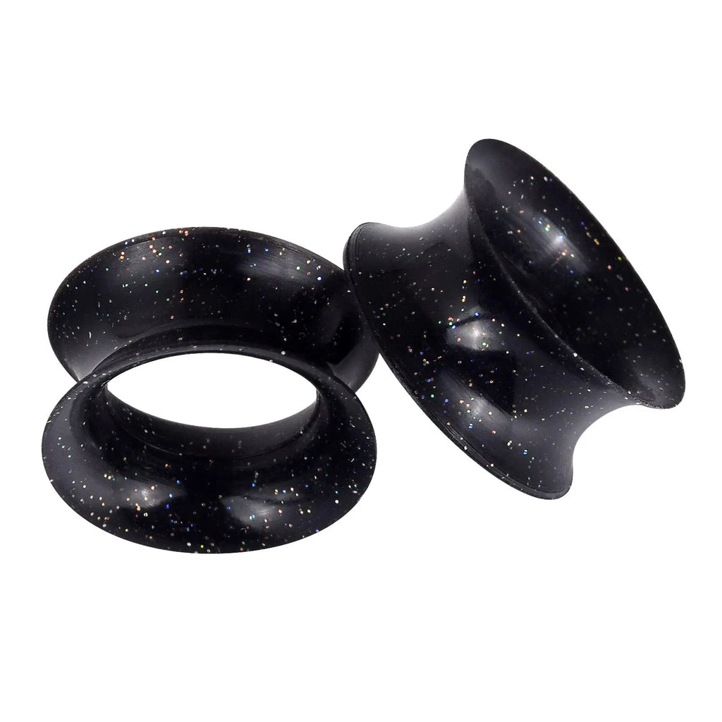 1 Pair Soft Silicone Flexible Flesh Tunnels Ear Skin Gauges Stretchers Expander Double Flared Hollow Body Piercing Jewelry Set