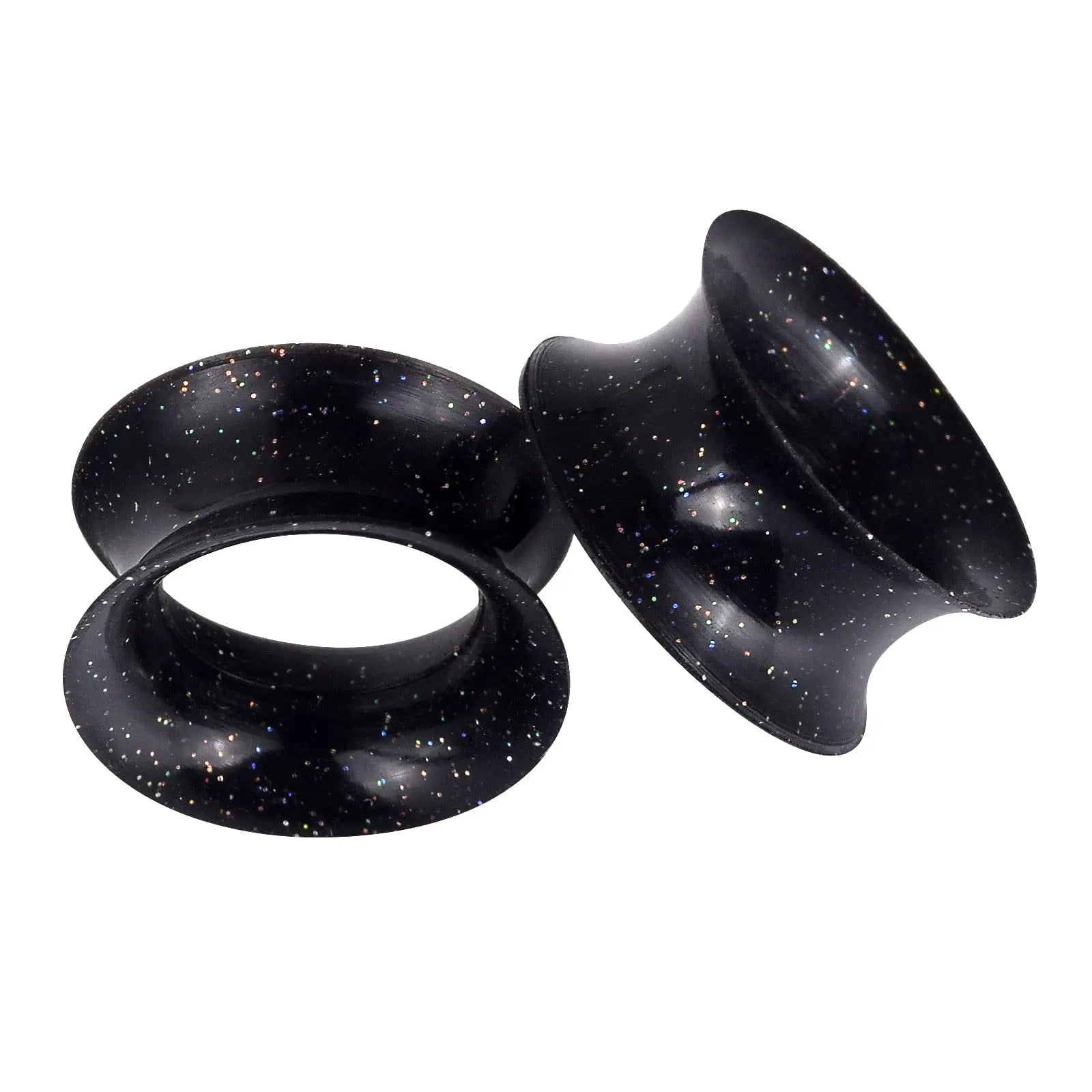 1 Pair Soft Silicone Flexible Flesh Tunnels Ear Skin Gauges Stretchers Expander Double Flared Hollow Body Piercing Jewelry Set