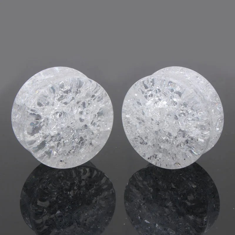2pcs Stone Flesh Ear Plugs Tunnels Double Flare Ear Piercings Earrings Gauges Women Men Helix Lobe Labret Stretcher Body Jewelry