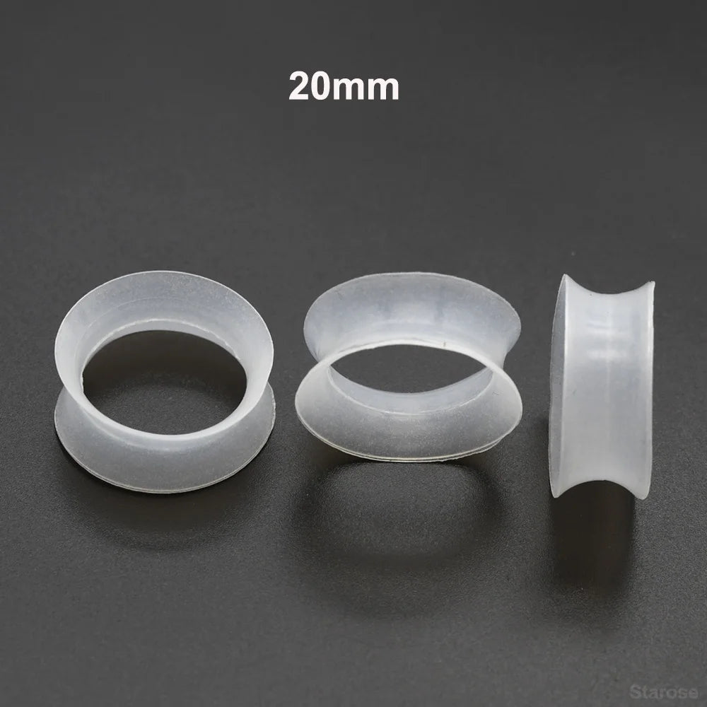 Starose 3Pcs Glow-In-The-Dark 3mm~24mm Soft and Clear Silicone Ear Plugs and Tunnels for Men Women Luminous Ear Skins Stretcher