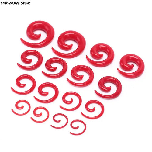 16Pcs/Set Fashion Snail Spiral Taper Flesh Tunnel Ear Stretcher Expander Stretching Plug