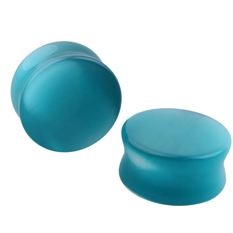 2pcs Stone Flesh Ear Plugs Tunnels Double Flare Ear Piercings Earrings Gauges Women Men Helix Lobe Labret Stretcher Body Jewelry