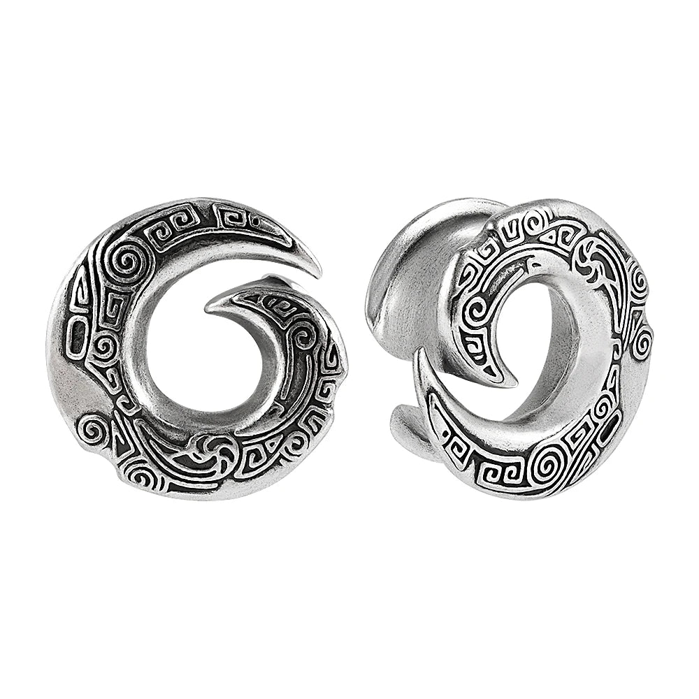 1-2PCS Dragon Vintage Amulet Ear Tunnels&Plugs Expander Weight Ear Gauges Stretchers Earring Copper Piercing Body Jewelry8-25mm