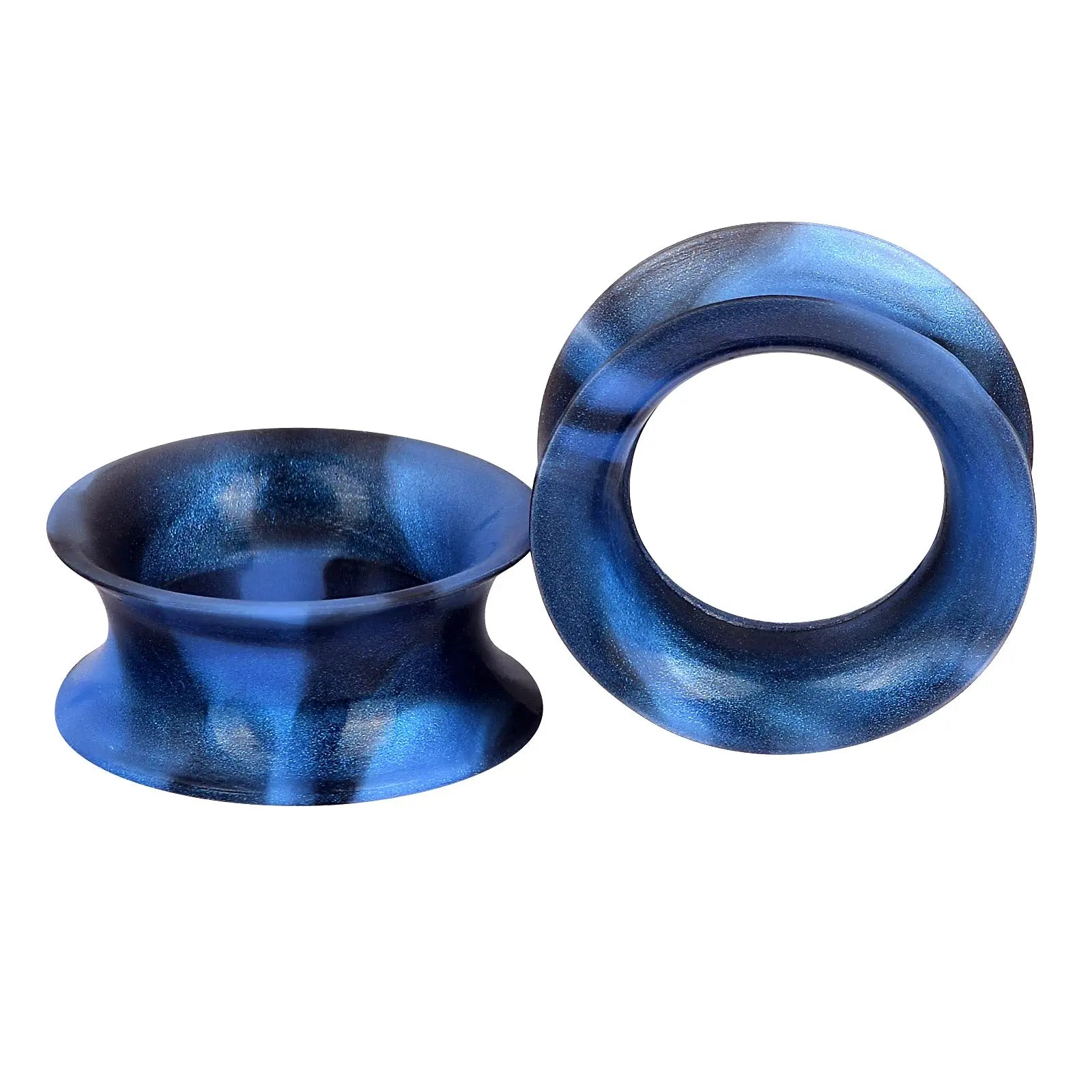 1 Pair Soft Silicone Flexible Flesh Tunnels Ear Skin Gauges Stretchers Expander Double Flared Hollow Body Piercing Jewelry Set
