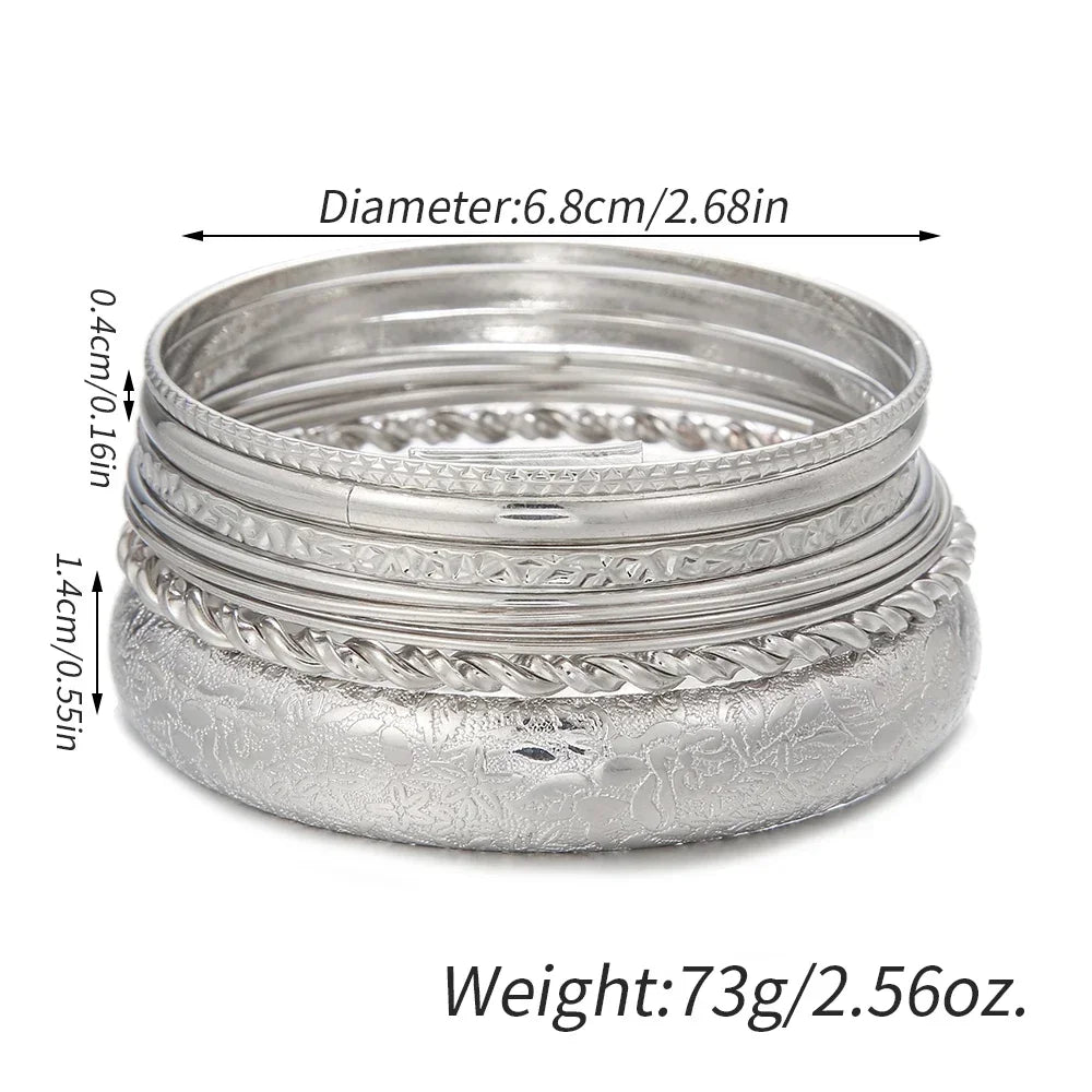 New Fashion Boho Punk 10Pcs/Sets Cuff Bracelets & Bangles For Women Love Pulseiras Bangle Set Feminina Jewelry Charm Gifts