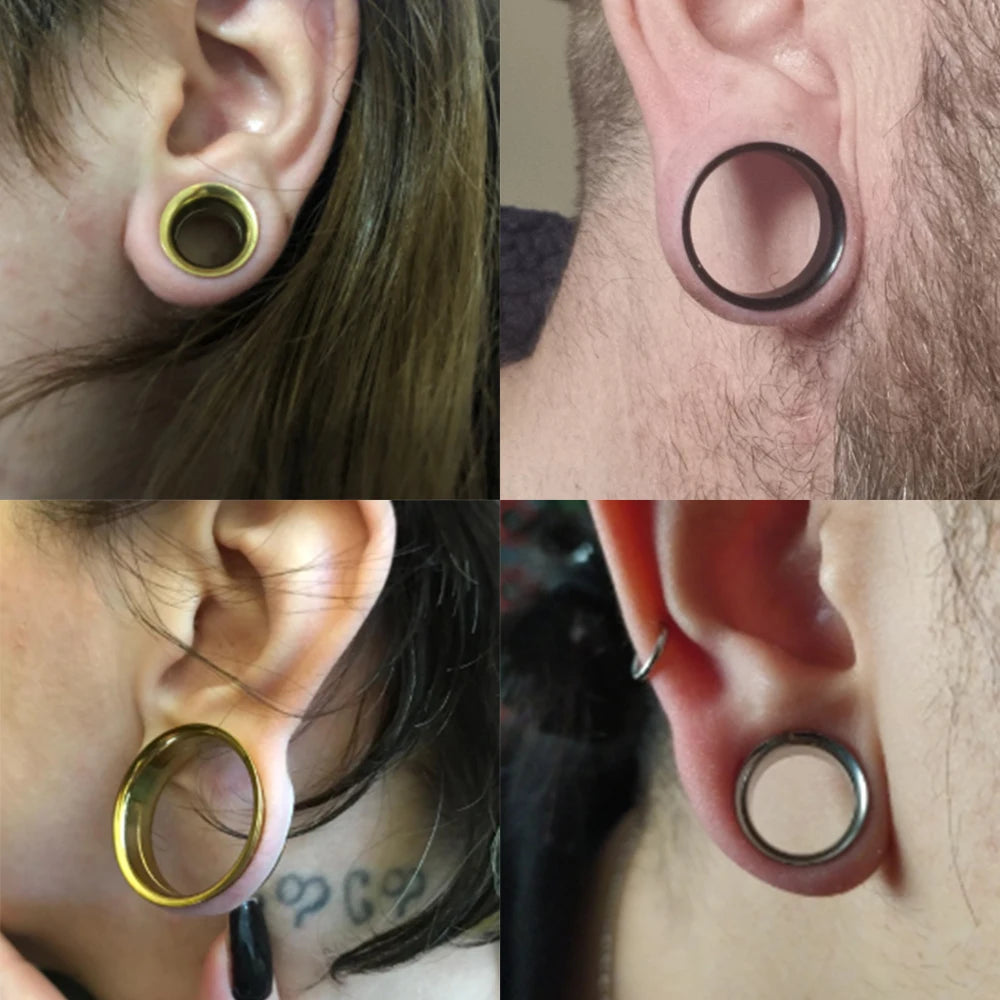 Doearko 2pcs 3-38mm Ear Plugs Tunnel Flesh Earring Gauges Hollow Piercing Tunnels Ear Expander Stretcher Body Jewelry
