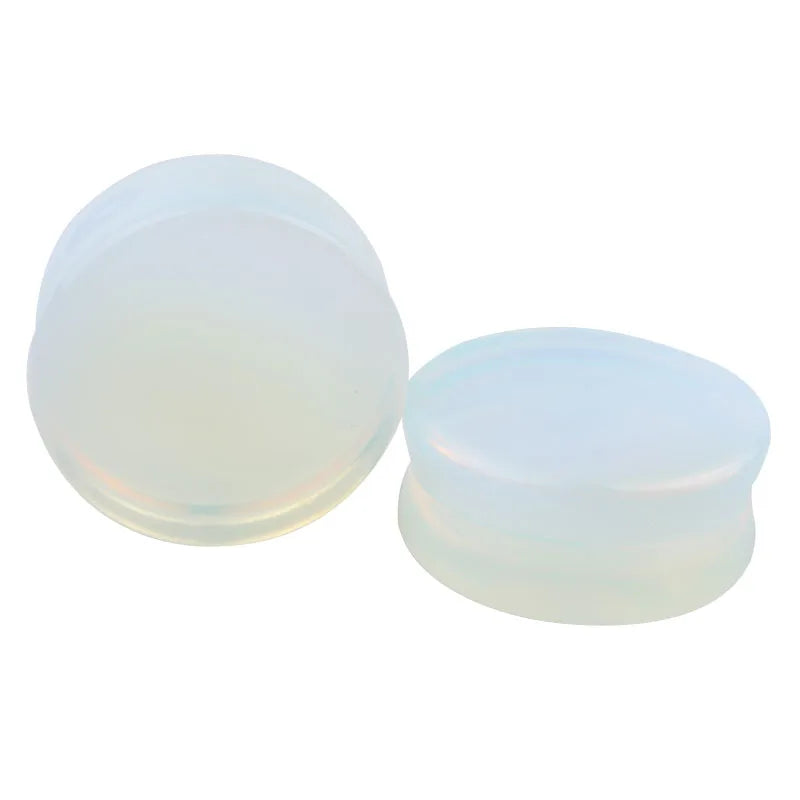 2pcs Stone Flesh Ear Plugs Tunnels Double Flare Ear Piercings Earrings Gauges Women Men Helix Lobe Labret Stretcher Body Jewelry