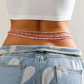 Ingemark 3Pcs/Set Boho Elastic Seed Beads Waist Belly Belt Chains Women Summer Bikini Sexy Aesthetic Body Jewelry Accessories