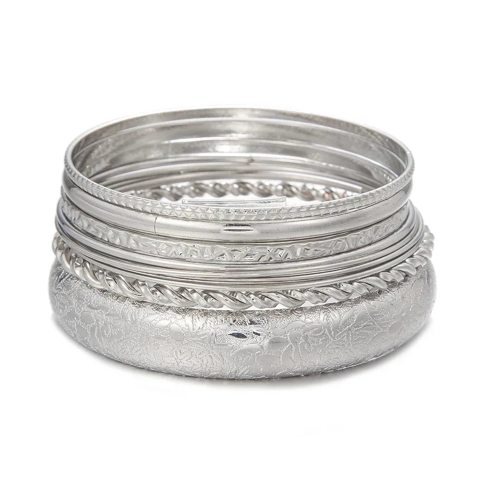 New Fashion Boho Punk 10Pcs/Sets Cuff Bracelets & Bangles For Women Love Pulseiras Bangle Set Feminina Jewelry Charm Gifts