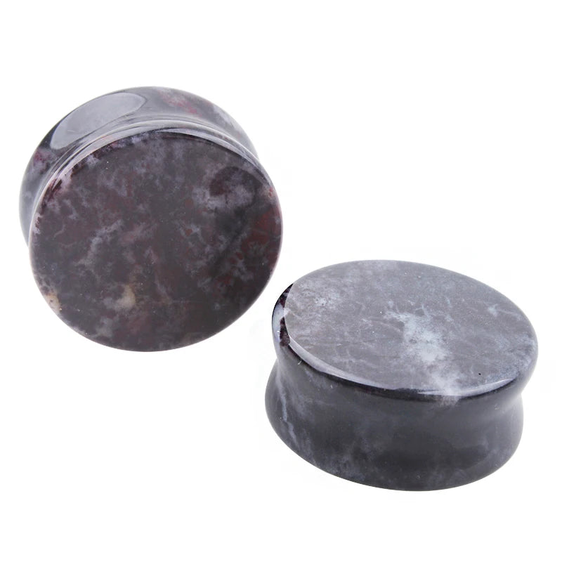2pcs Stone Flesh Ear Plugs Tunnels Double Flare Ear Piercings Earrings Gauges Women Men Helix Lobe Labret Stretcher Body Jewelry