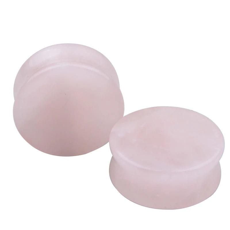 2pcs Stone Flesh Ear Plugs Tunnels Double Flare Ear Piercings Earrings Gauges Women Men Helix Lobe Labret Stretcher Body Jewelry