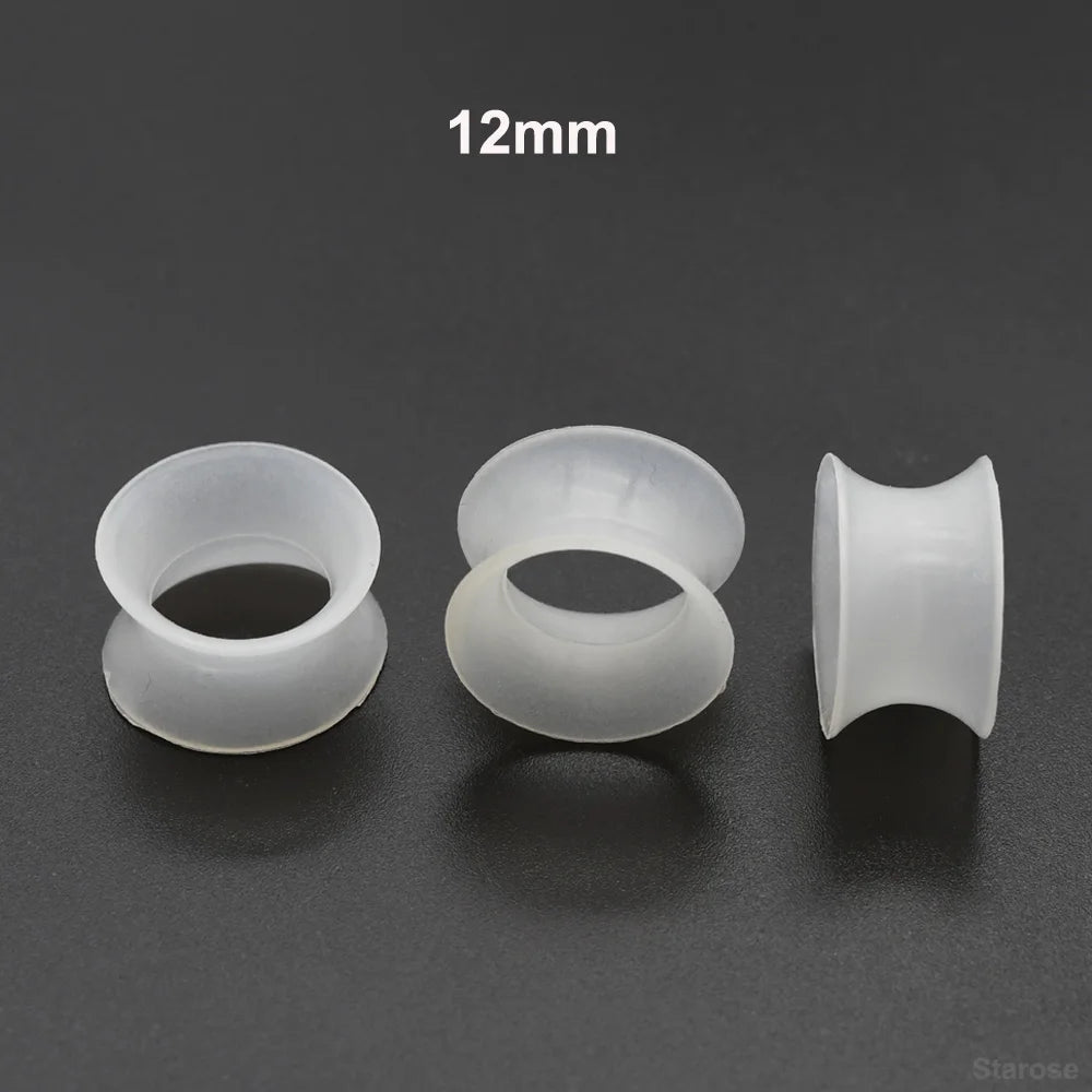 Starose 3Pcs Glow-In-The-Dark 3mm~24mm Soft and Clear Silicone Ear Plugs and Tunnels for Men Women Luminous Ear Skins Stretcher