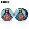 EARKUO Lovely Acrylic Cat Mouse Girl Tiger Dinosaur Ear Plugs Tunnels Piercing Body Jewelry Gauges Expanders Stretchers 2PCS