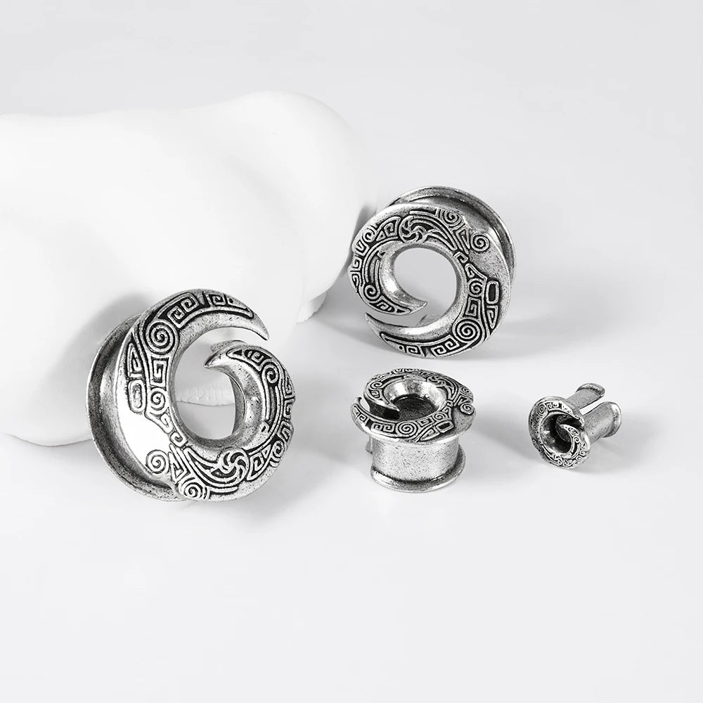 1-2PCS Dragon Vintage Amulet Ear Tunnels&Plugs Expander Weight Ear Gauges Stretchers Earring Copper Piercing Body Jewelry8-25mm
