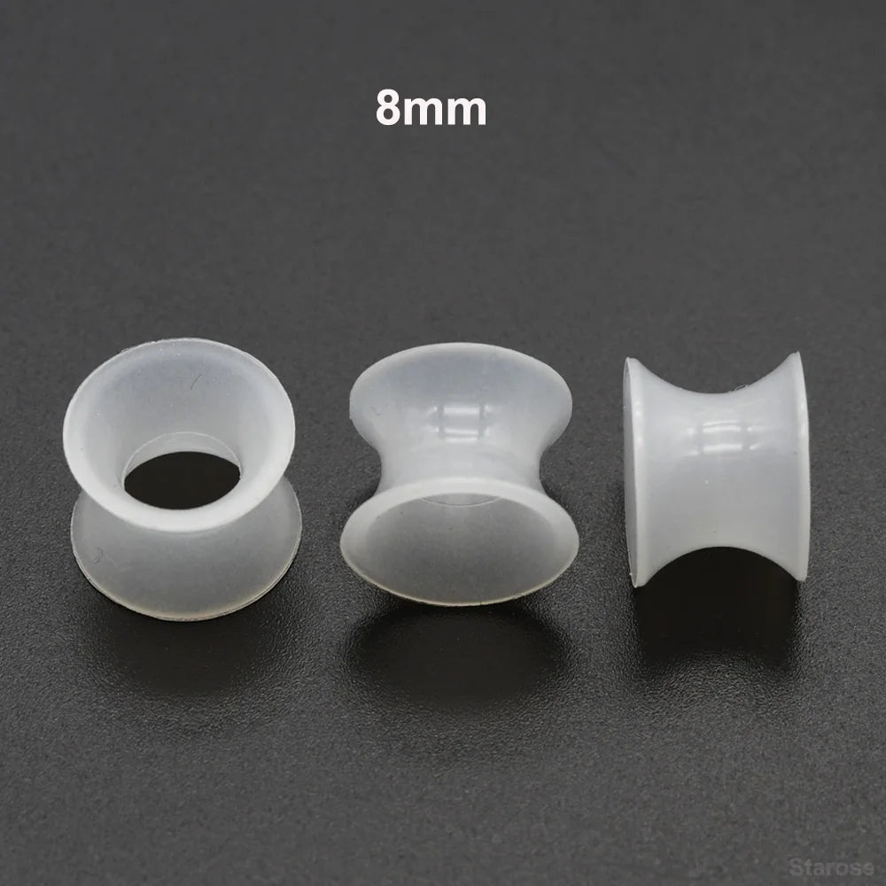 Starose 3Pcs Glow-In-The-Dark 3mm~24mm Soft and Clear Silicone Ear Plugs and Tunnels for Men Women Luminous Ear Skins Stretcher
