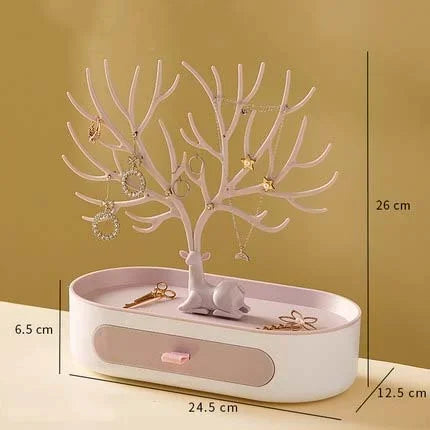 Jewelry Rack Antlers Earrings Necklaces Rings Display Bracelet Deer Jewelry Organizer Cases Stand Tray Tree Gifts For Women