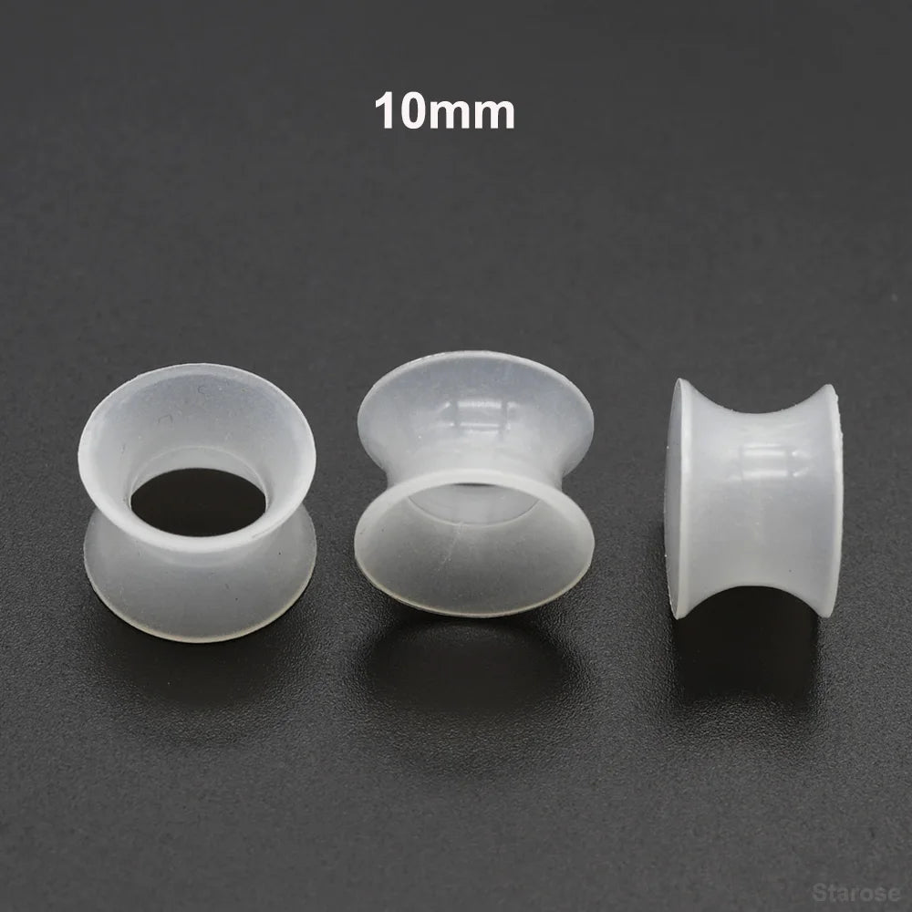 Starose 3Pcs Glow-In-The-Dark 3mm~24mm Soft and Clear Silicone Ear Plugs and Tunnels for Men Women Luminous Ear Skins Stretcher