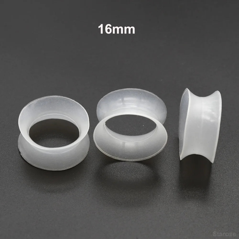 Starose 3Pcs Glow-In-The-Dark 3mm~24mm Soft and Clear Silicone Ear Plugs and Tunnels for Men Women Luminous Ear Skins Stretcher